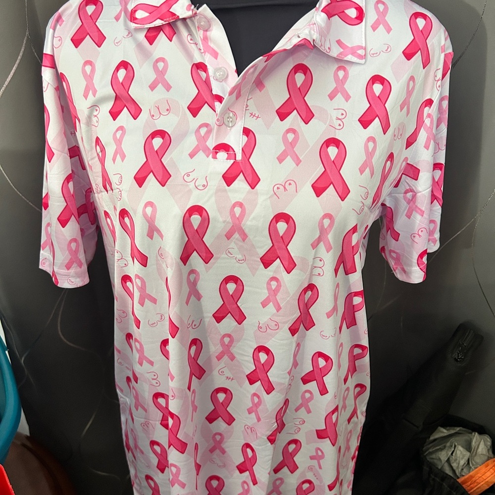 Pink Ribbon Boobie Polo Shirt